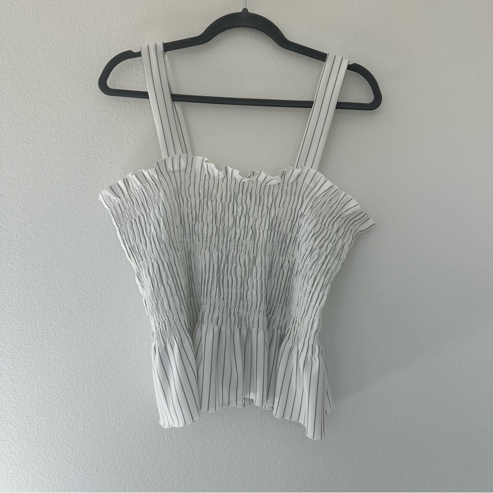 Striped White and Black Top